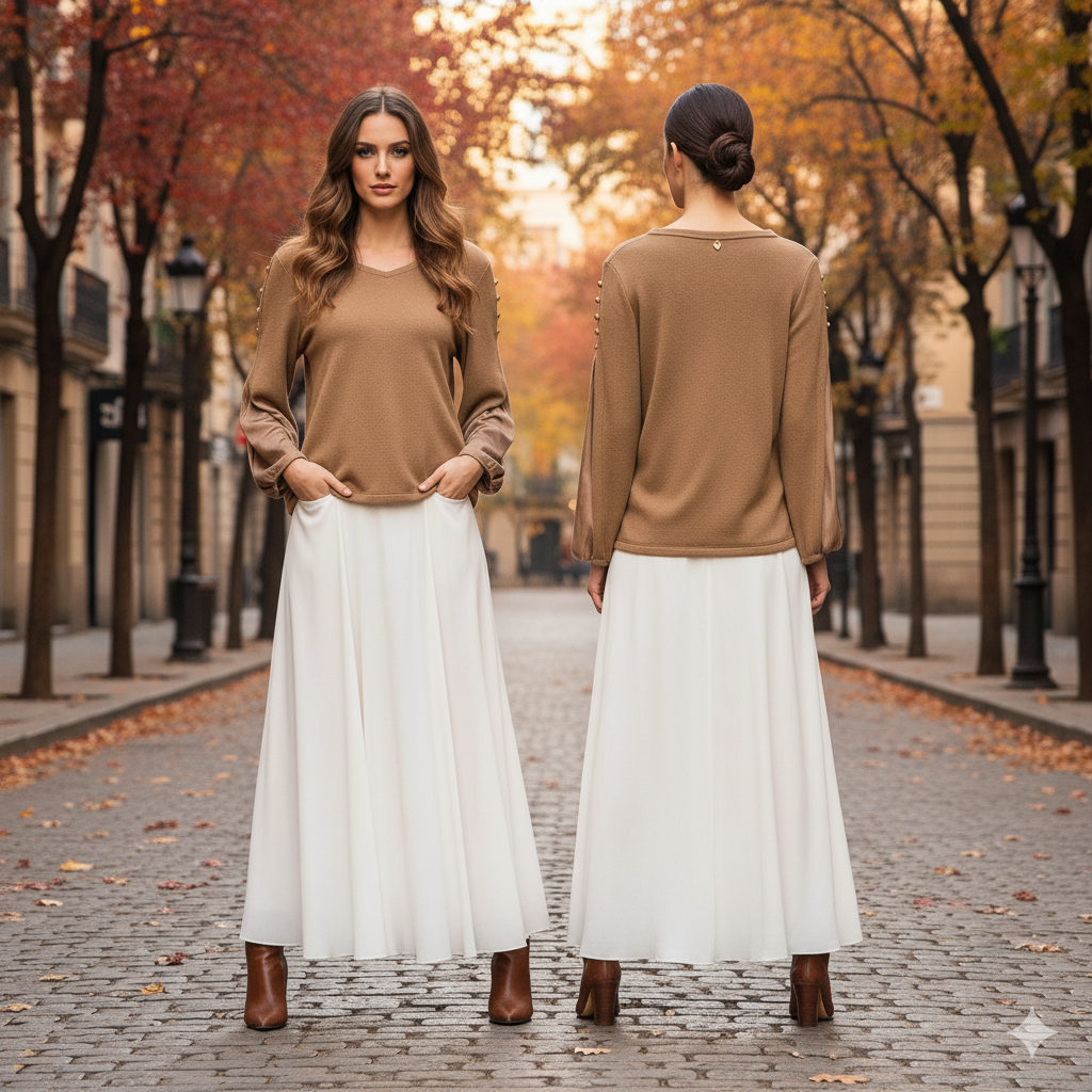 Beige Sweater Buttons