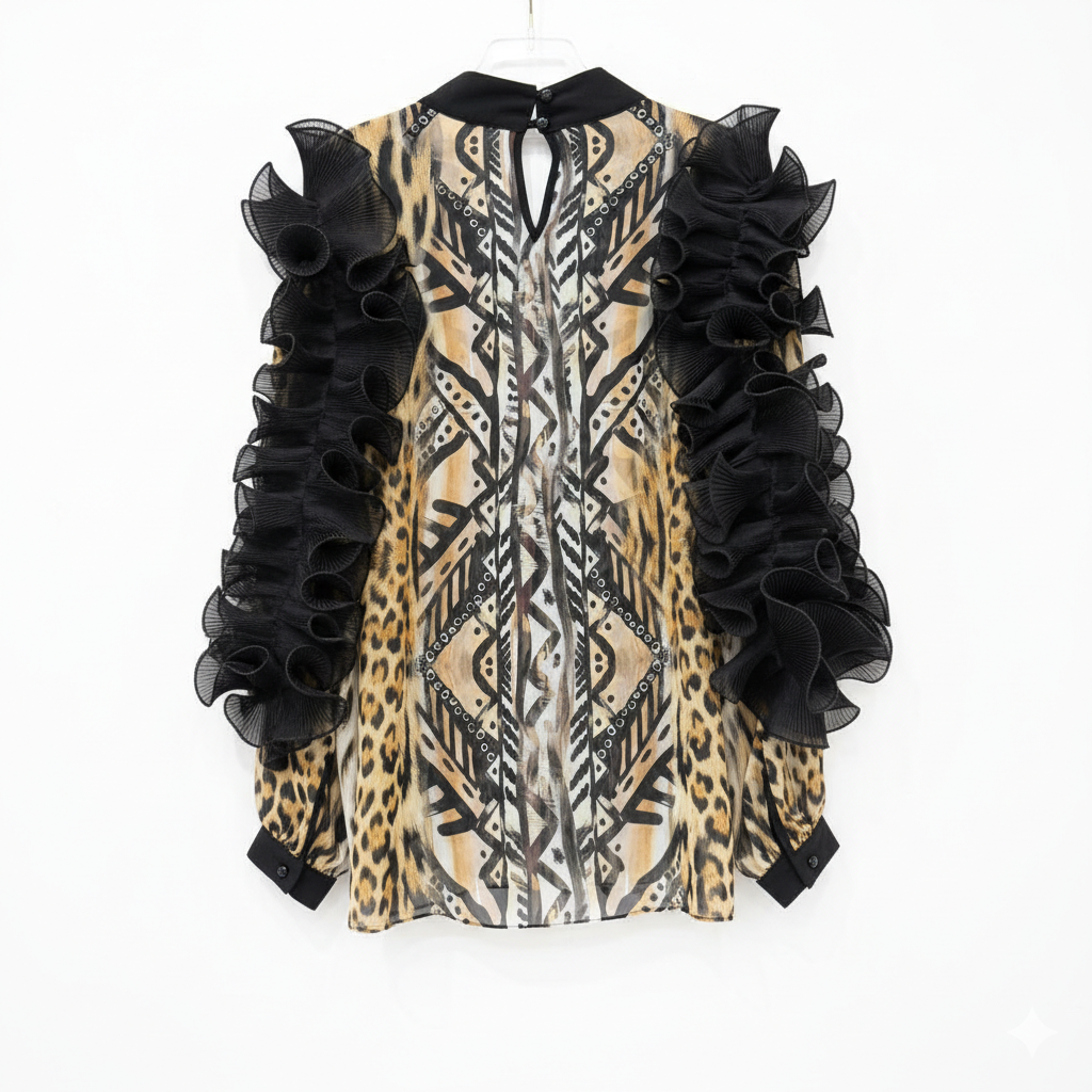 GENESE Chiffon Tiger Top Silk.