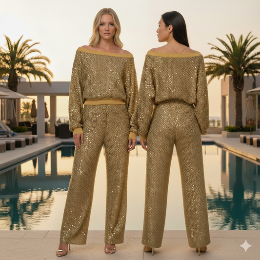 Golden Top and Pants, Sequins
