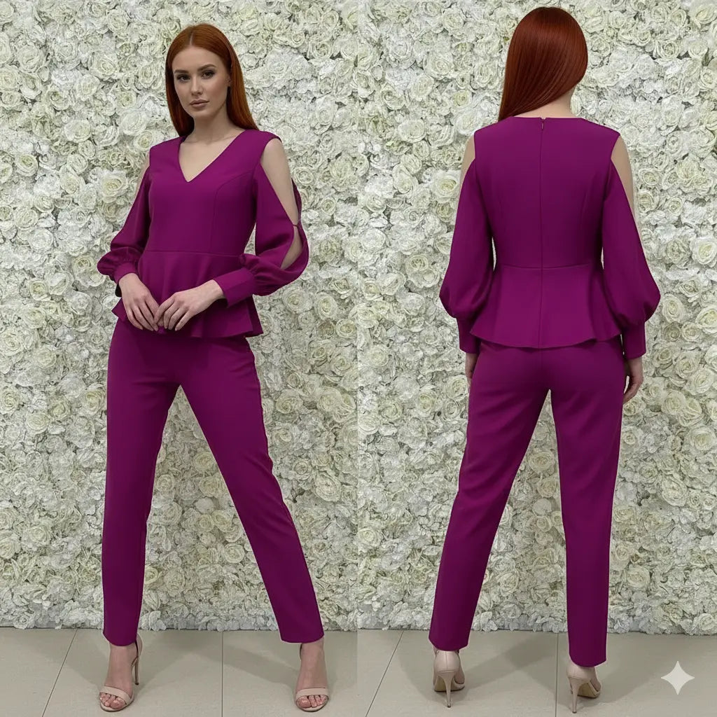 Purple Jumpsuit Haute Couture Marcella Acosta Couture Collection