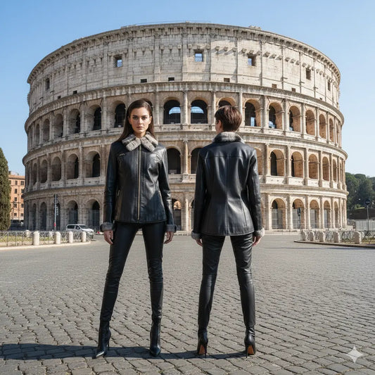 Chinchilla and Leather Reversible Jacket Marcella Acosta Couture Collection
