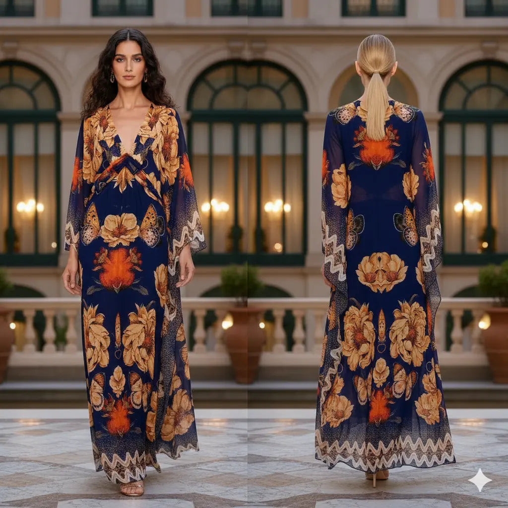 Long Chiffon Dress Tunic Marcella Acosta Couture Collection