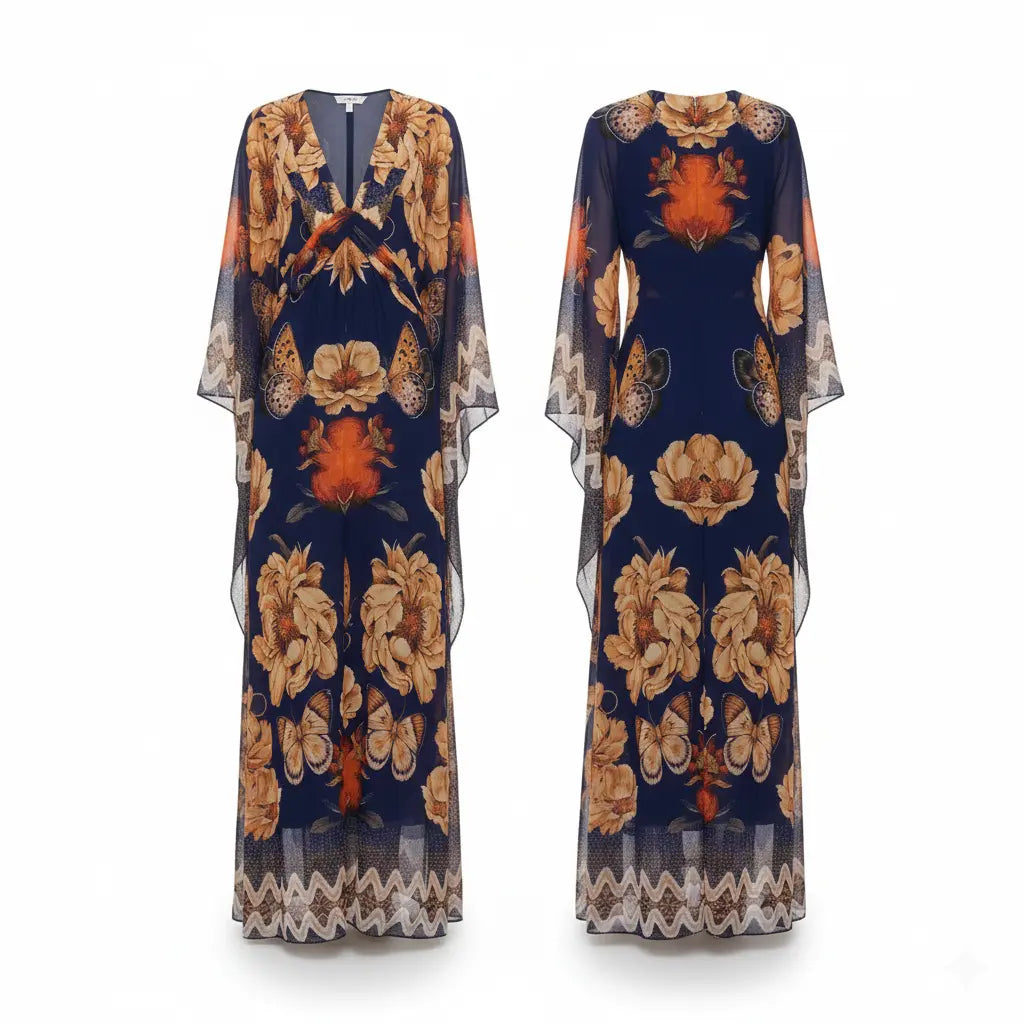 Long Chiffon Dress Tunic Marcella Acosta Couture Collection