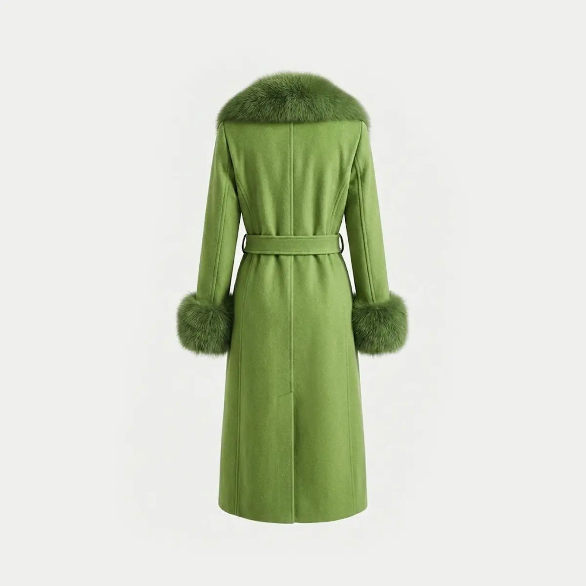Green Alpaca and Fox Coat Marcella Acosta Couture Collection