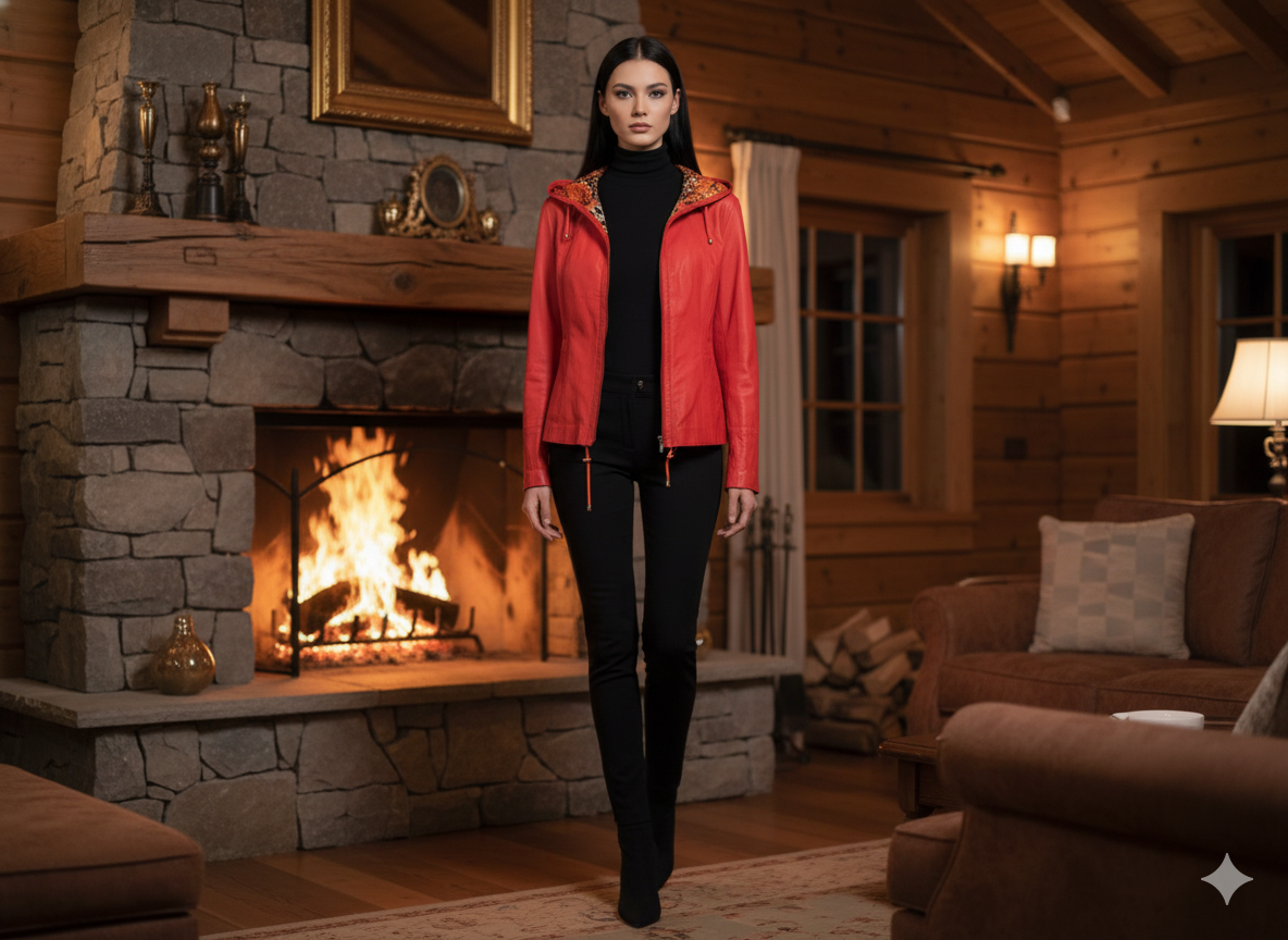 Marcella Acosta Reversible Red Leather Jacket