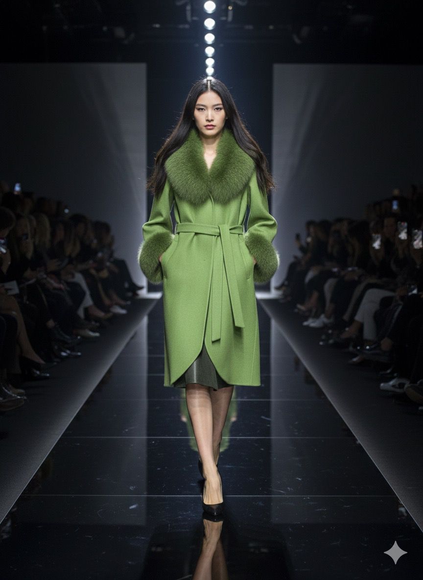 Green Alpaca and Fox Coat