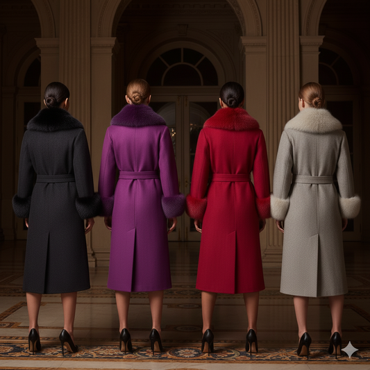 Marcella Acosta Alpaca and Fox Coat (Black, Purple, Red, Beige)