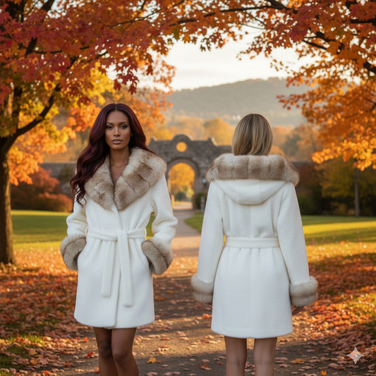 Marcella Acosta Real Fox and Alcantara Big White Coat