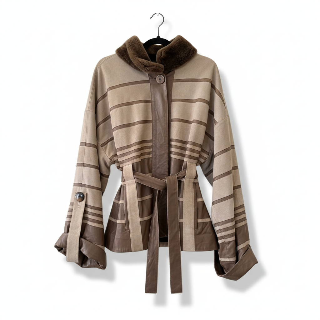 Speranza Sordi Beige Suede and Fur Jacket
