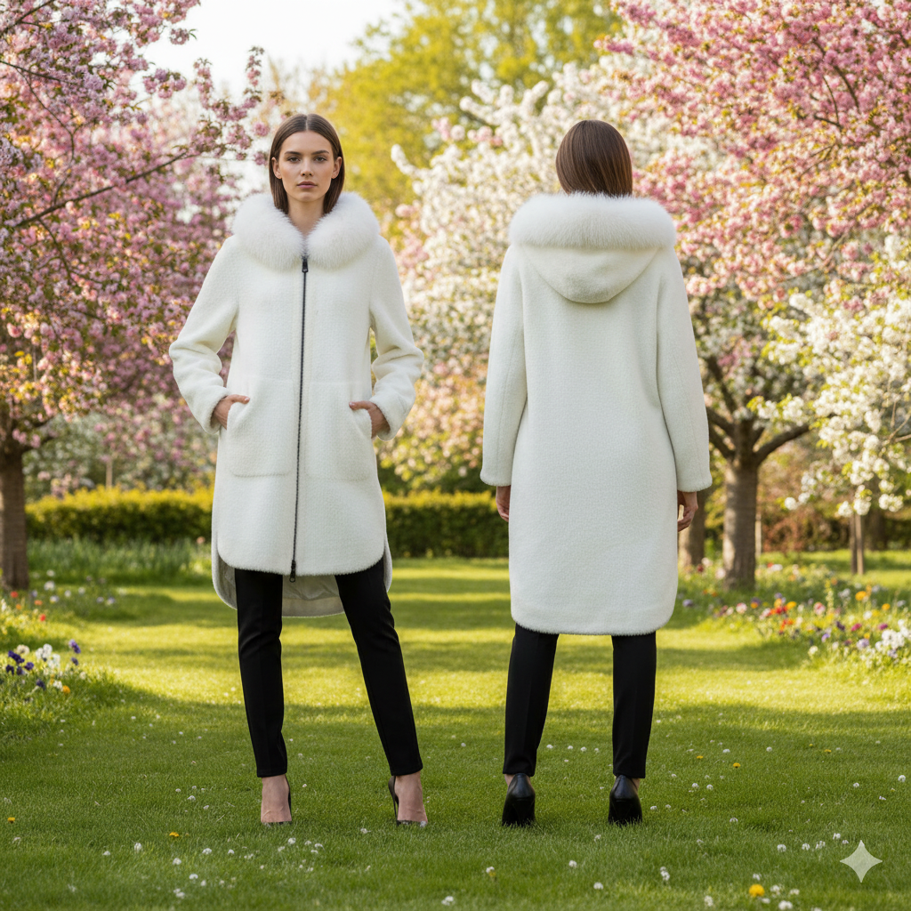 Marcella Acosta 3/4 Alcantara and Fox Jacket