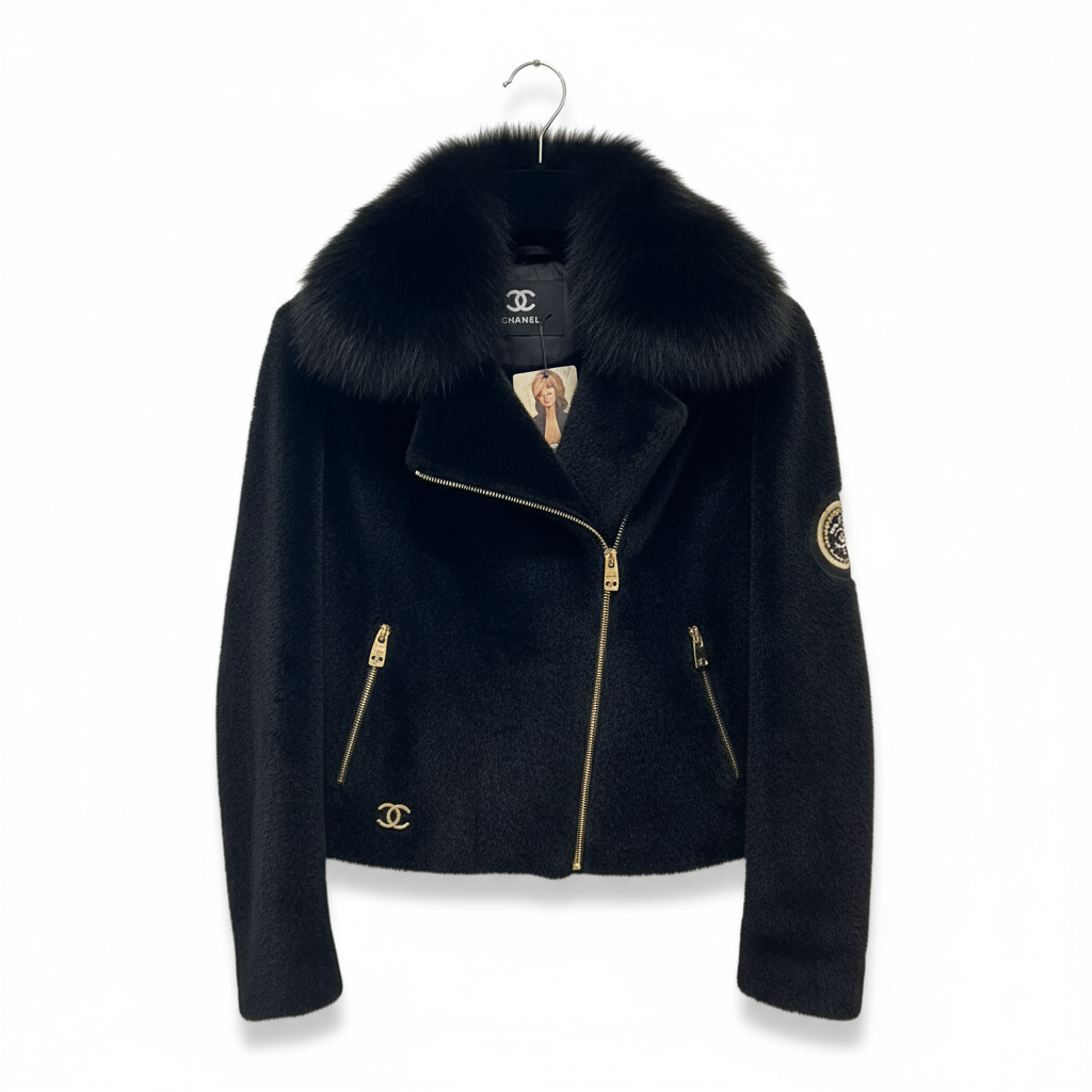 Chanel Sample Black Fur with Fox