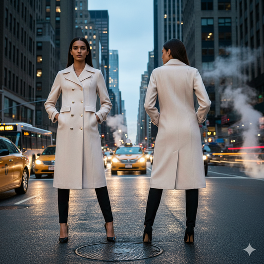 Overid Beige Long Buttons Jacket