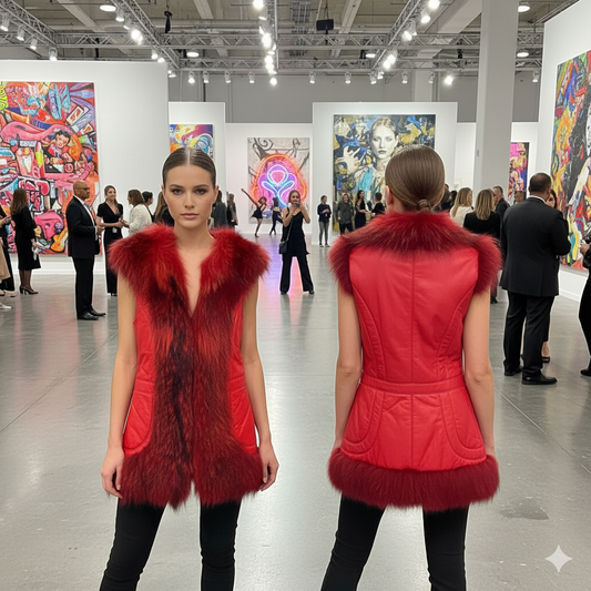 Elian Red Fox and Leather Vest