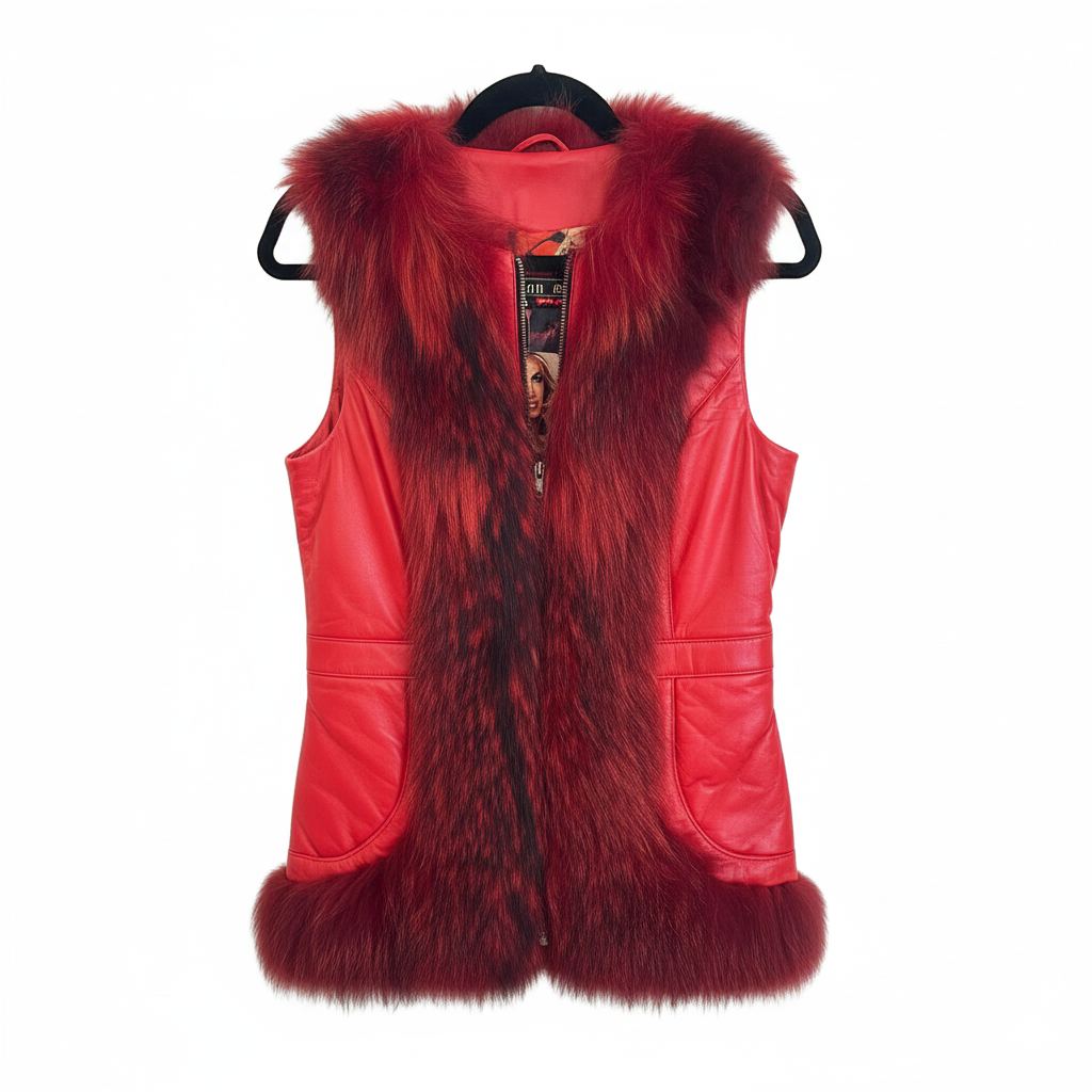 Elian Red Fox and Leather Vest