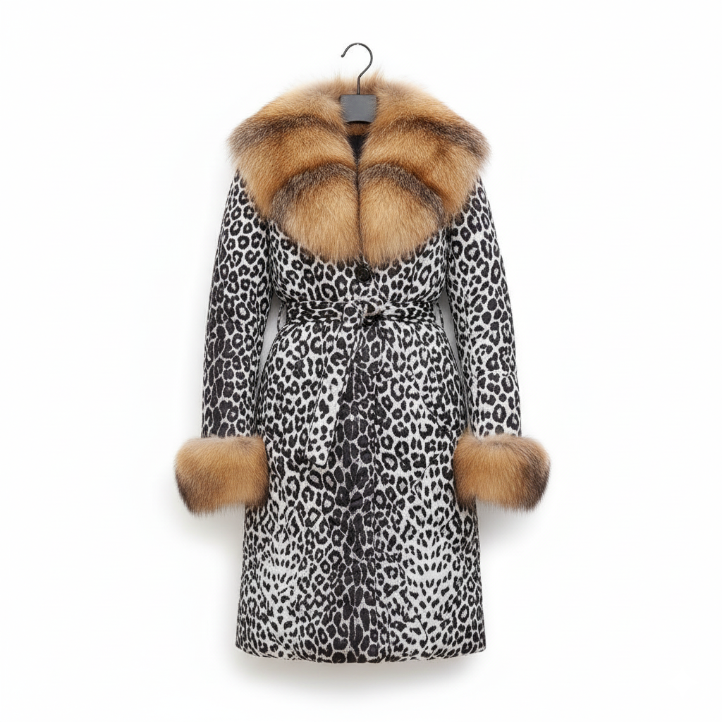 Fox Black and White Tiger Printed Coat