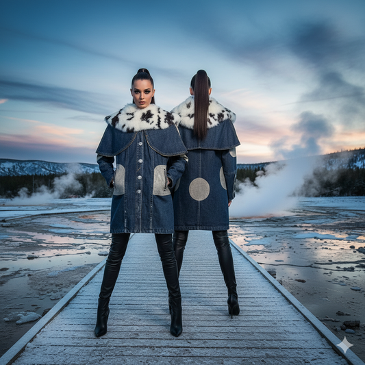 Fiorella 3/4 Jean, Fur, and Leather Jacket