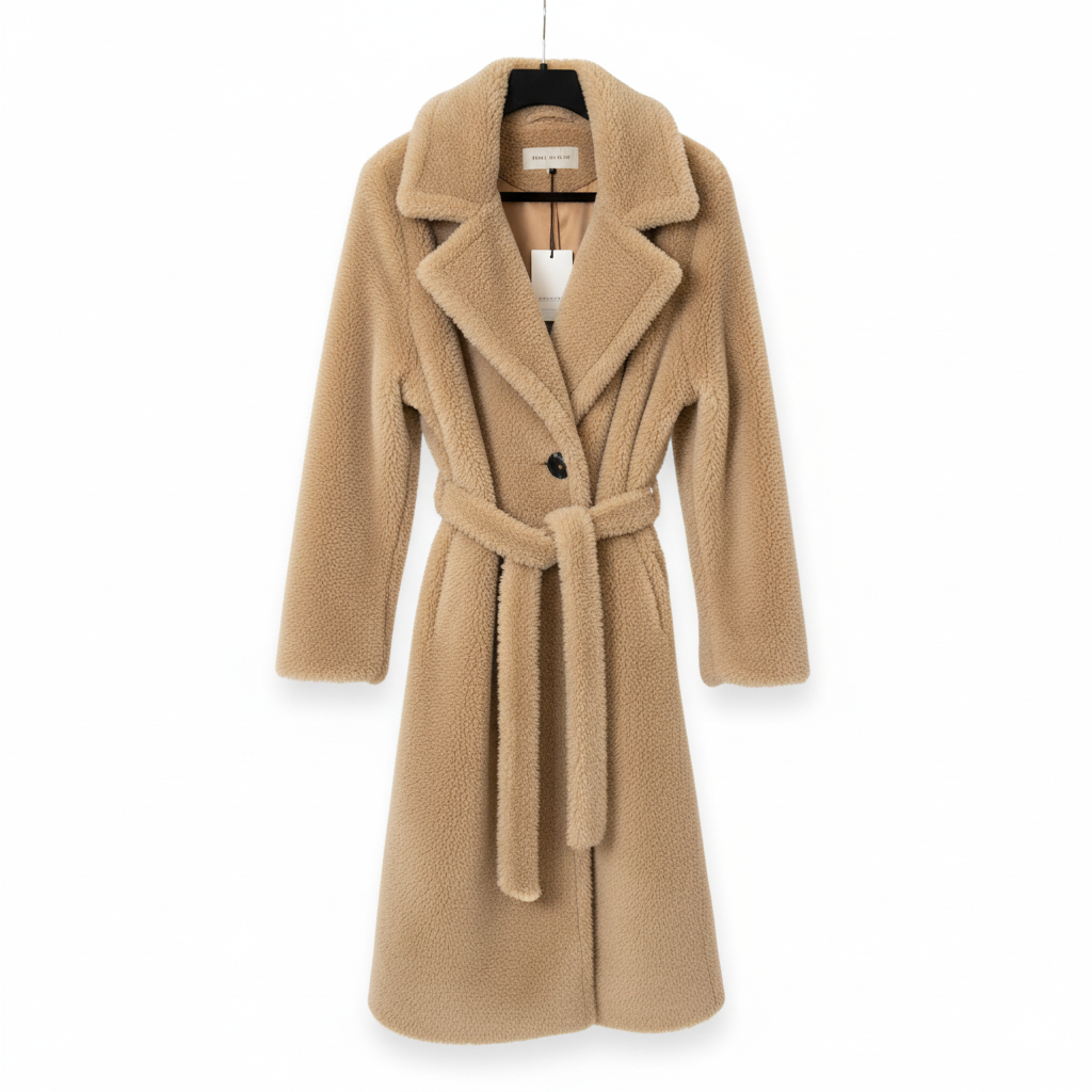 PUNTO. Beige Alcantara Fur 3/4 Jacket