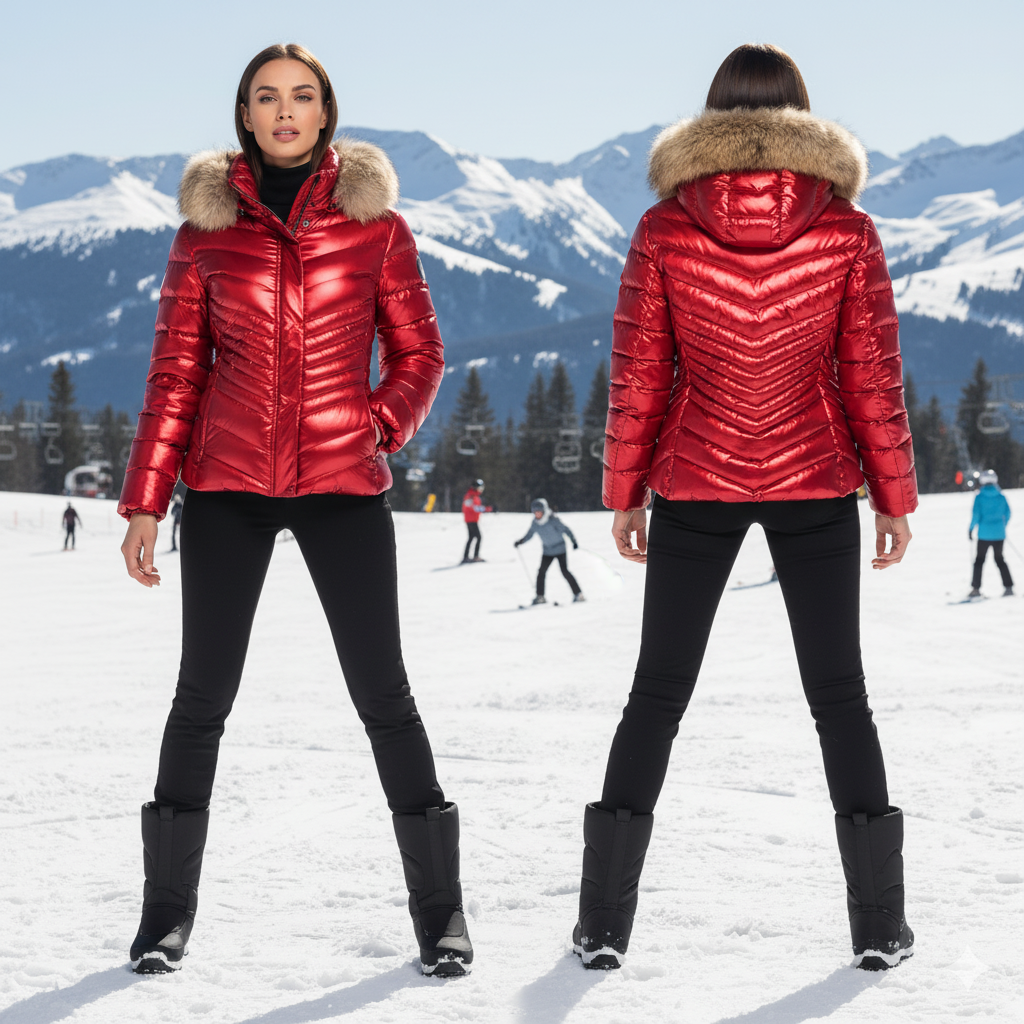 Moncler Red and Fox Jacket