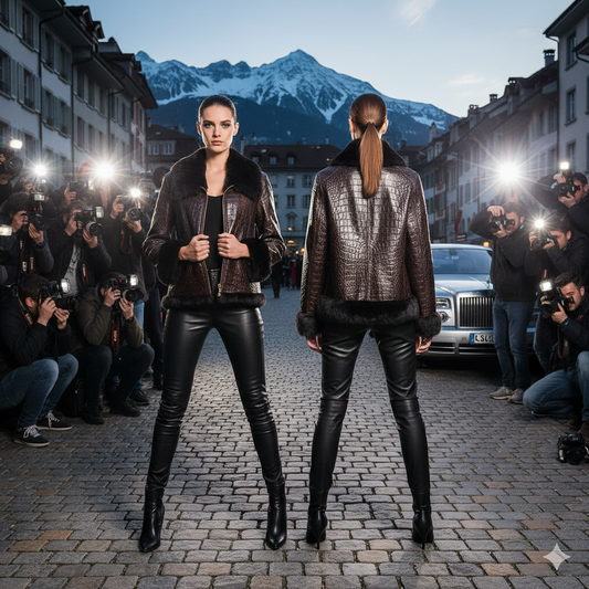 Versace Brown Leather and Fur Inside