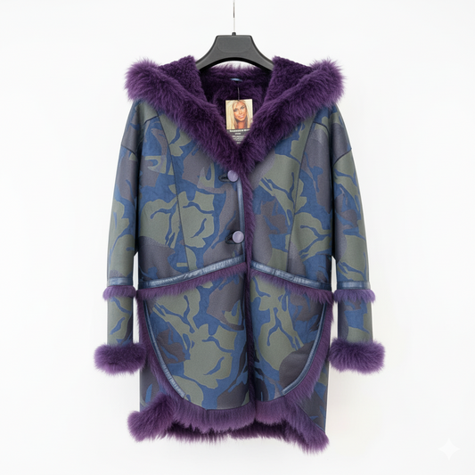 Reversible Camouflage Printed Jacket Hand-Painted With Fox Inside