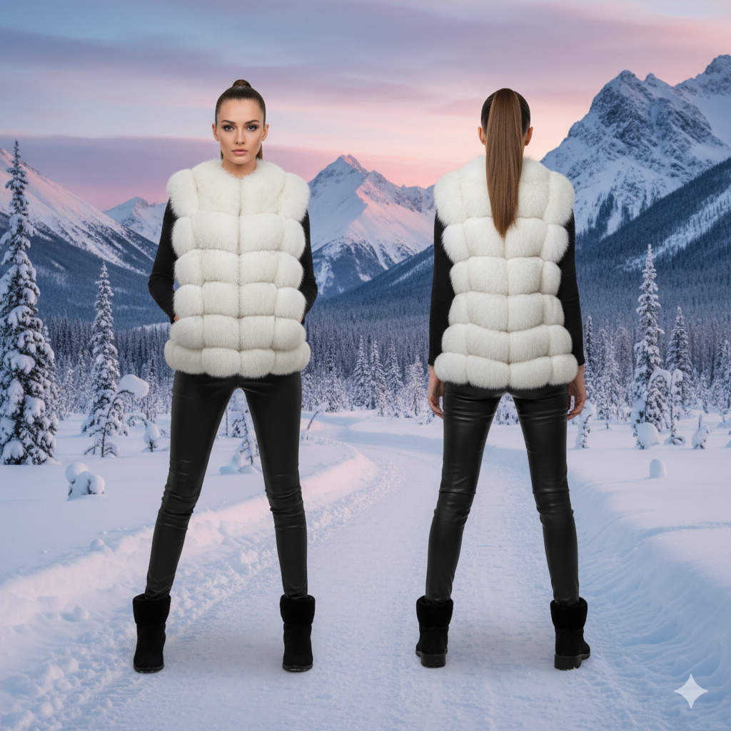 Marcella Acosta White Fox Vest