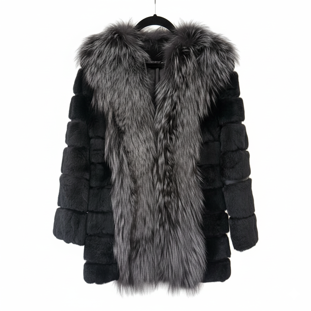 Black and Grey Fox Jacket . Marcella Acosta