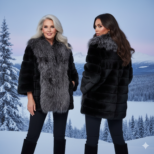 Black and Grey Fox Jacket . Marcella Acosta