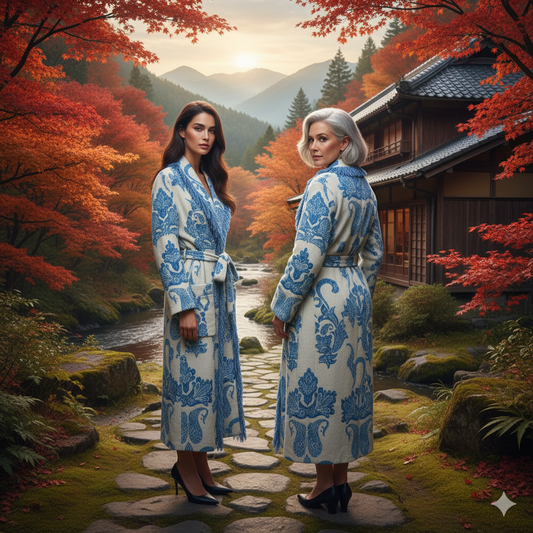 Motel Handmade White and Blue 3/4 Jacket