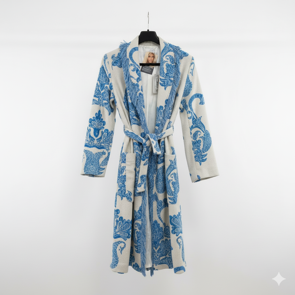 Motel Handmade White and Blue 3/4 Jacket