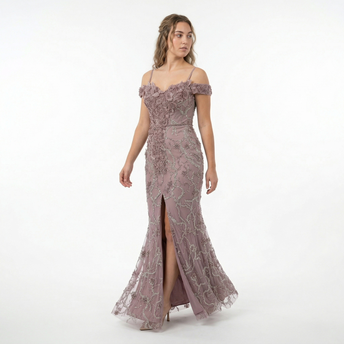 Outfit with Embroidered Crystals and Pearls
