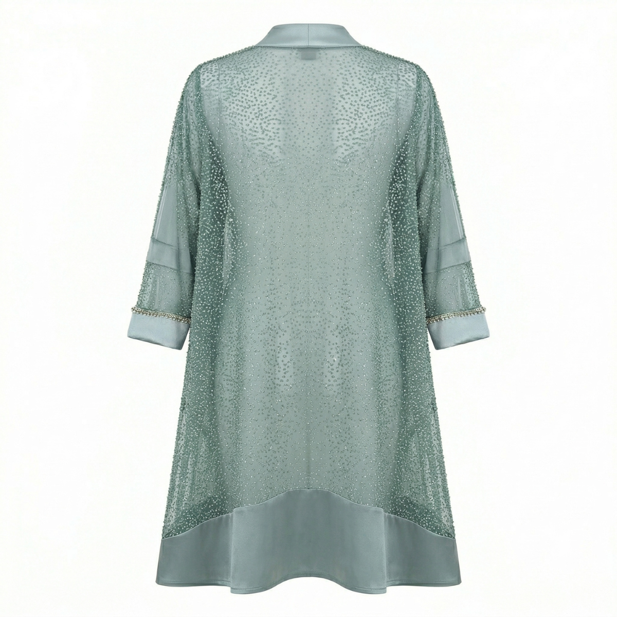 Blue Kimono in Silk Full of Diamonds with Top