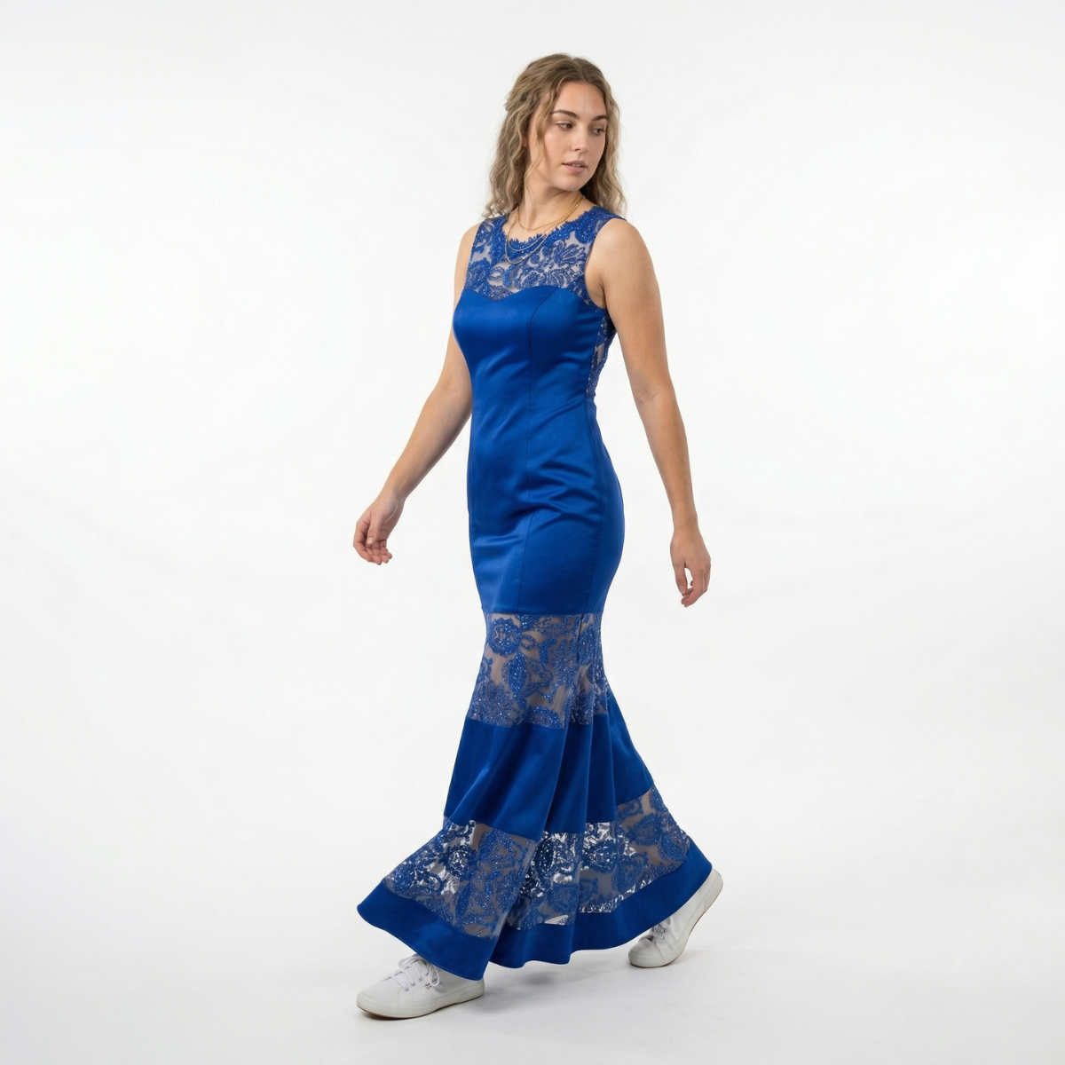 Royal Blue Haute Couture Gown Dress