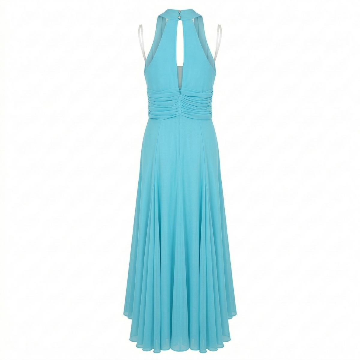 Silk Chiffon Blue Long Gown