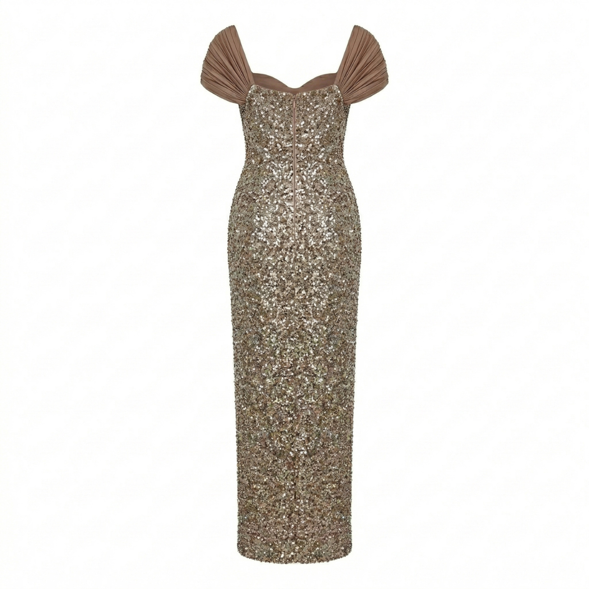 Sequins Satin Long Rose Gown