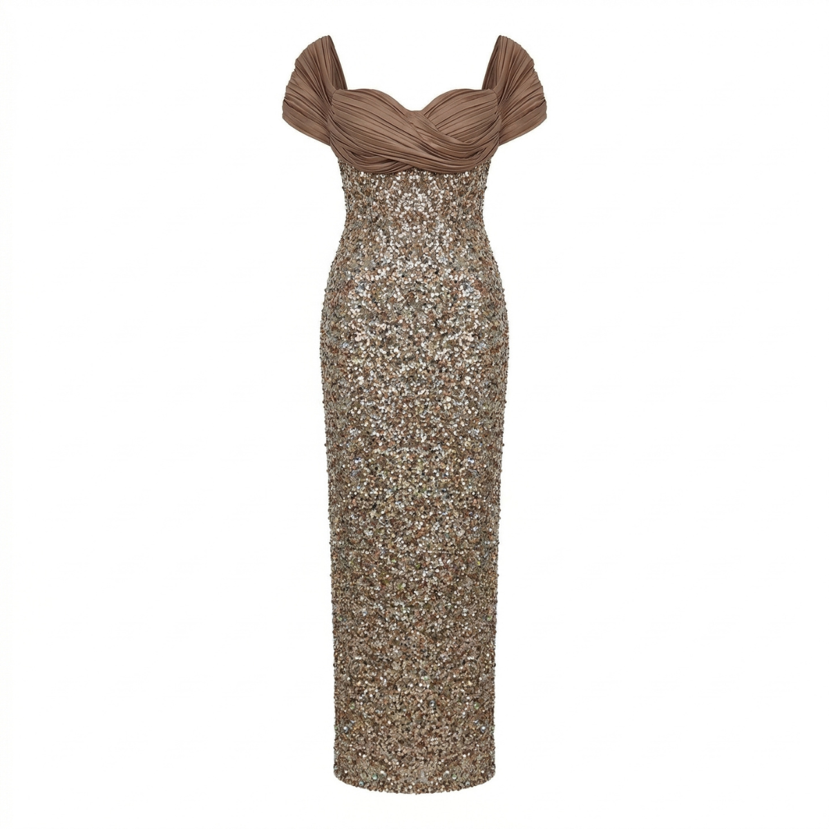 Sequins Satin Long Rose Gown