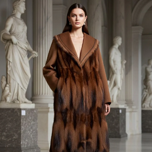 Long Coat made of Cashmere and Mink