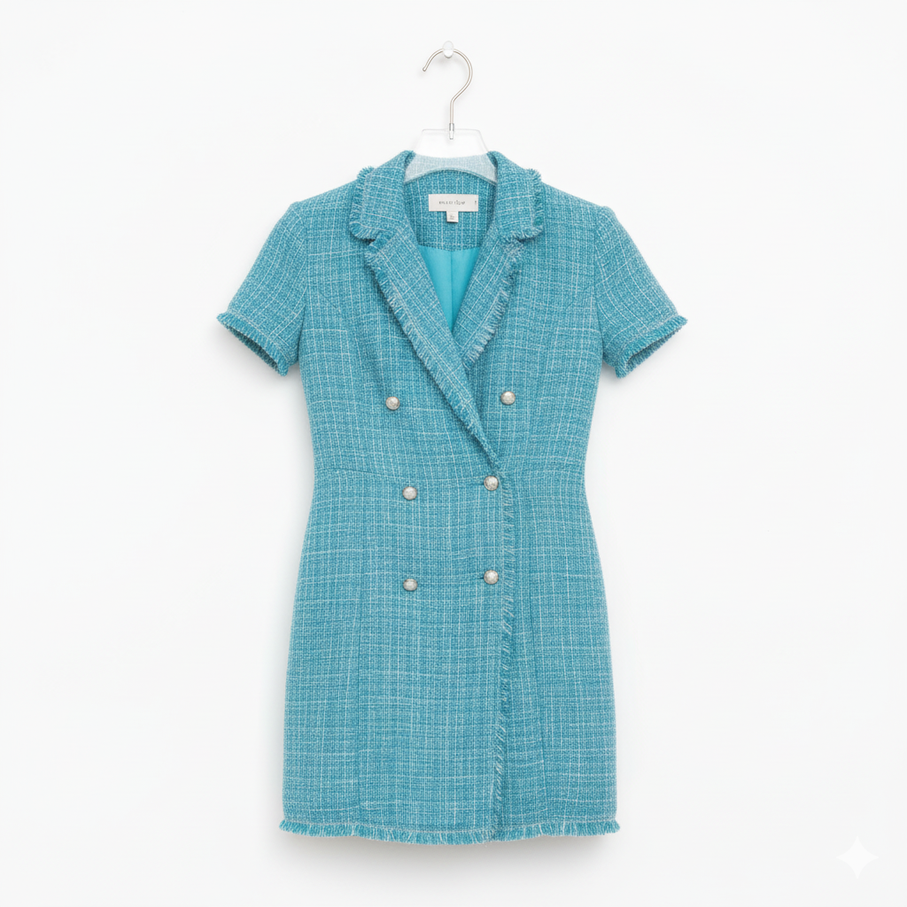FRANCOMINA Blue Mini Dress Chanel Style