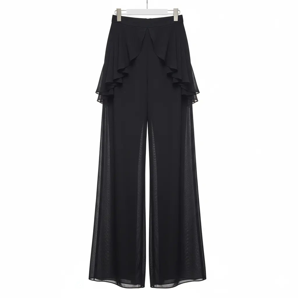 Black Chiffon Pants Marcella Acosta Couture Collection