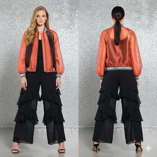 MA Dark Orange Jacket Silk Organza