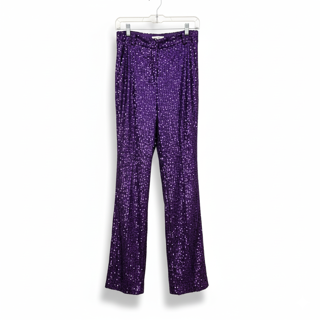 Tensione in Handmade Sequence Pants Purple