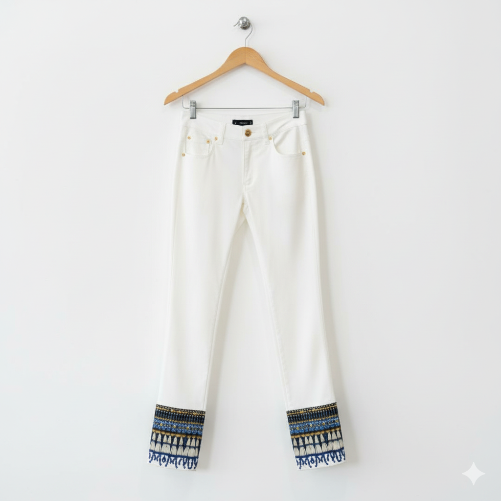 Daniela Drei Set. Pants Stretch, Nice Fit With top to match with Crystals.