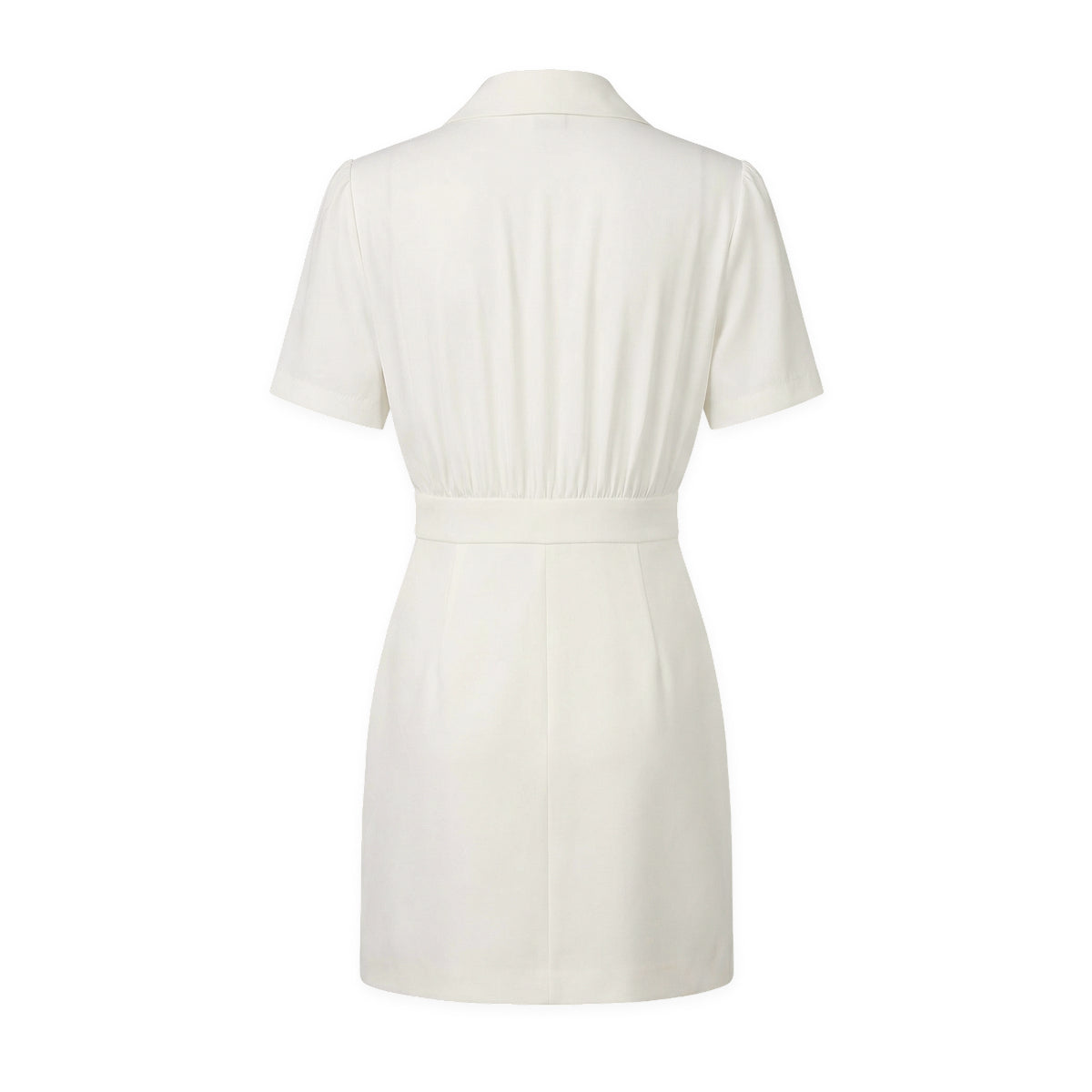 White Stretch Cotton Silk Dress