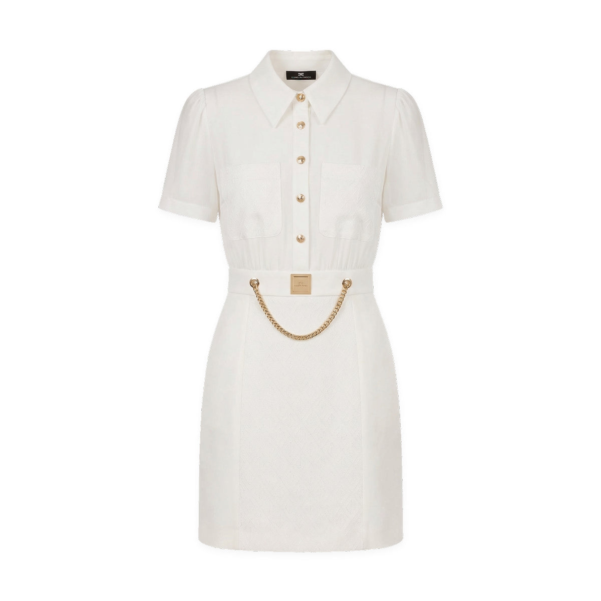 White Stretch Cotton Silk Dress