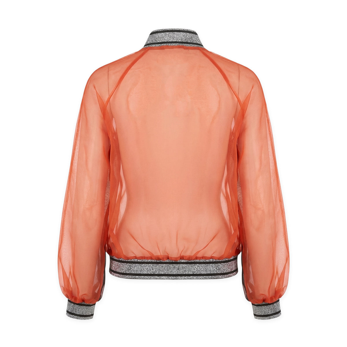 Orange Silk Organza Transparent Jacket