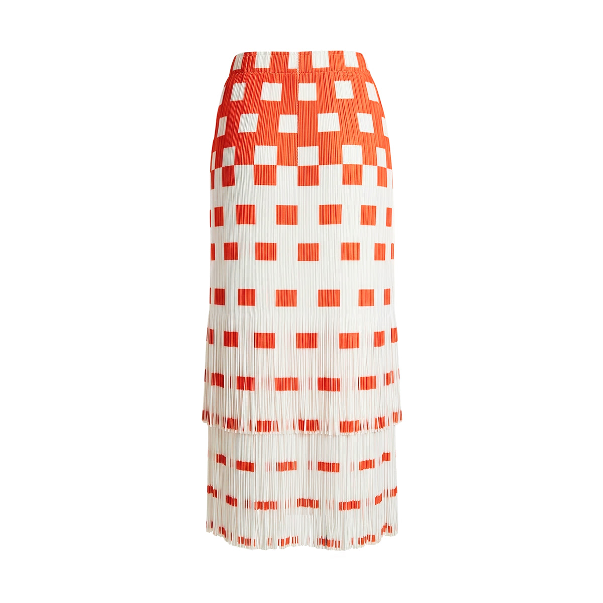 Orange and White Top with Skirt and Fringes