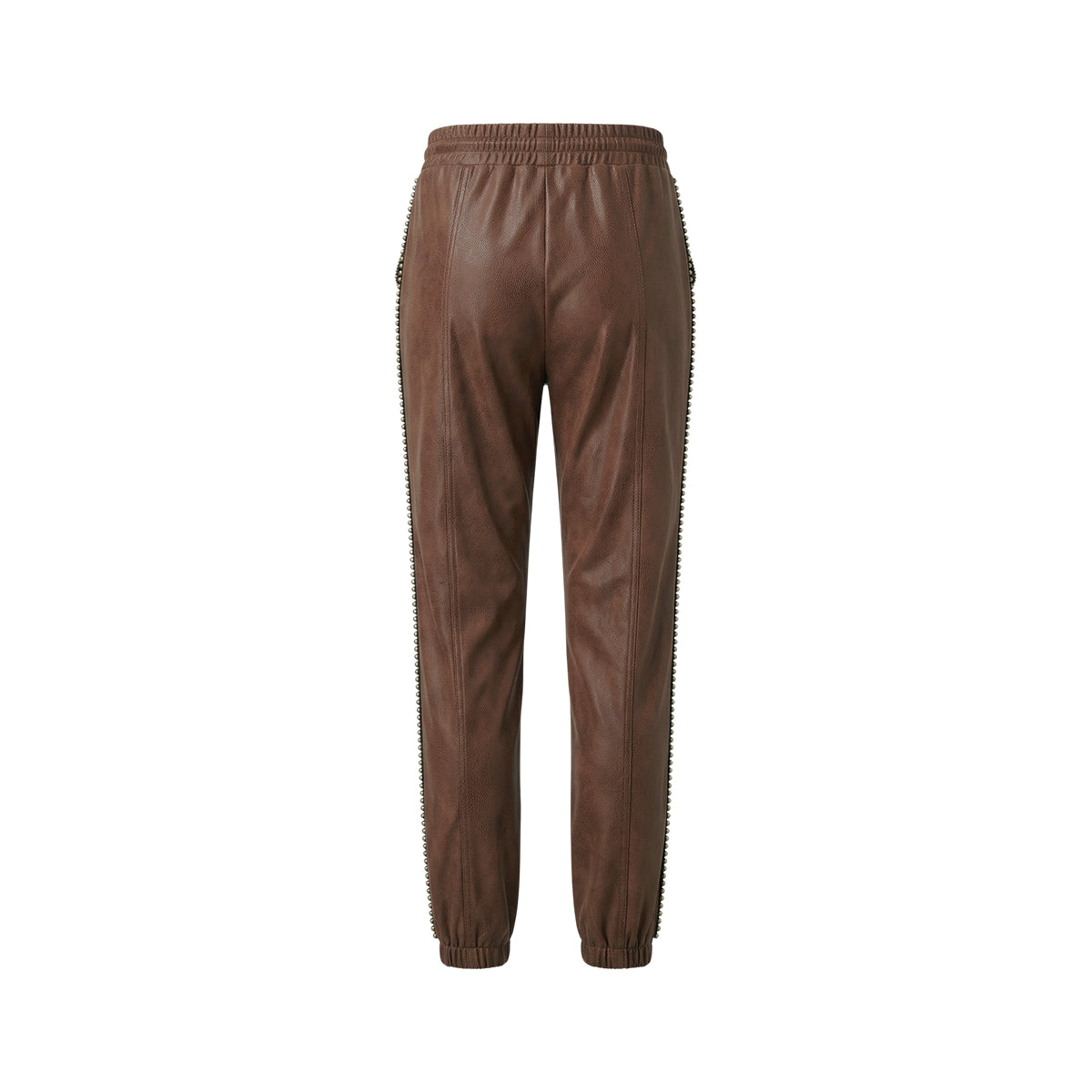 Brown Leather Jacket and Pants Madonna Set