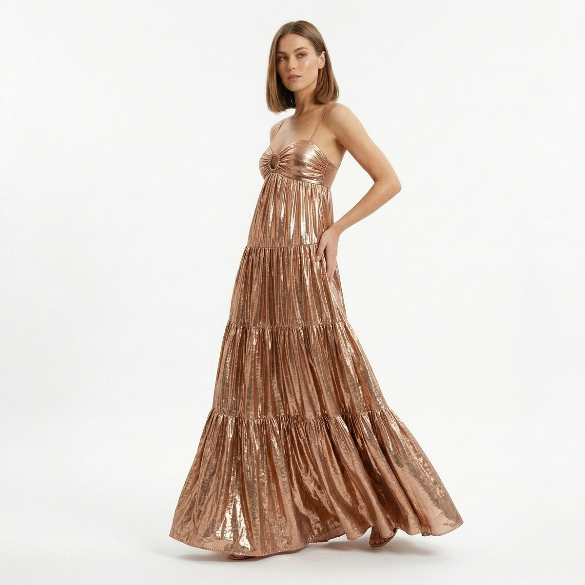 Long Dress Gold Rose