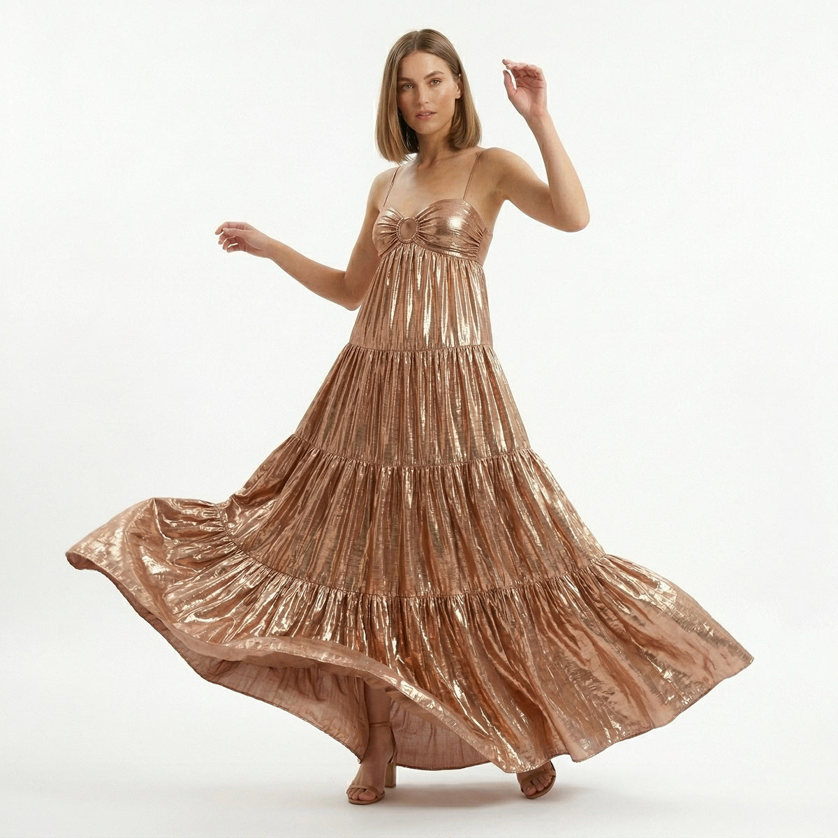 Long Dress Gold Rose