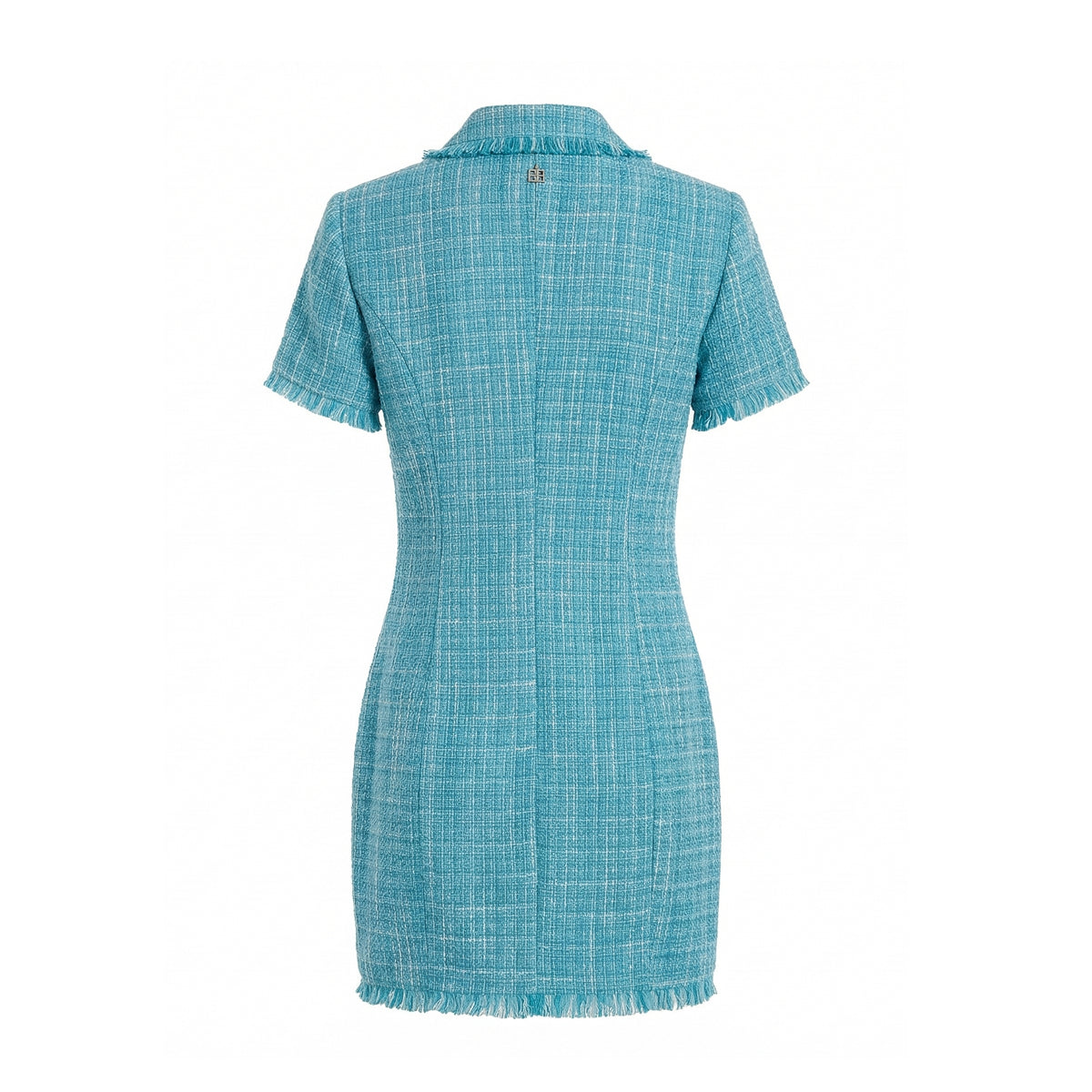 Blue Shell Polyester Short Dress