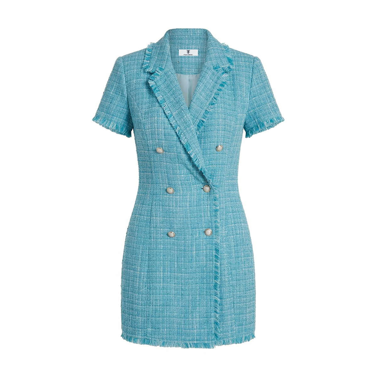 Blue Shell Polyester Short Dress